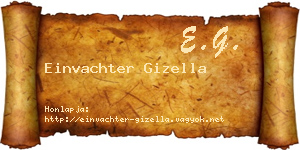 Einvachter Gizella névjegykártya