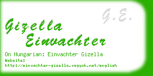 gizella einvachter business card